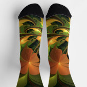 Chaussette Imaginaire Plante Abstrait rouille verte Brown fra (Haut)