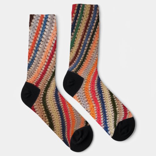 Chaussette Impression Crochet Colorée (Droite)