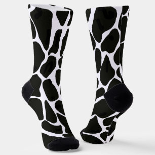 Chaussette Impression d'animal girafe noir blanc peint à la m