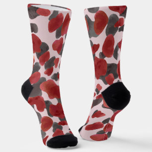 Chaussette Impression d'animaux d'hiver à l'aquarelle rustiqu