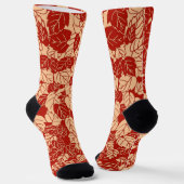 Chaussette Impression de feuille japonaise, mandarine (Angulaire)