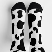 Chaussette Impression de vache noire et blanche (Haut)