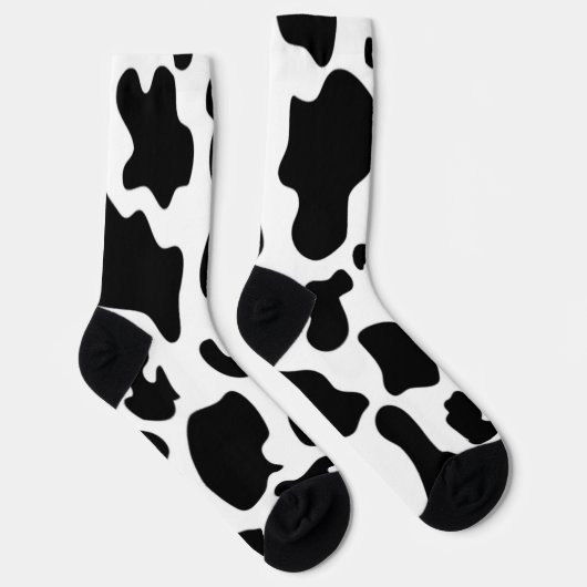 Chaussette Impression de vache noire et blanche (Droite)
