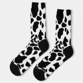 Chaussette Impression de vache noire et blanche (Gauche)