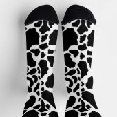 Chaussette Impression de vache noire et blanche (Haut)