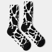 Chaussette Impression de vache noire et blanche (Droite)