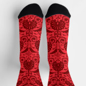 Chaussette impression de ventilateurs rouges et de fioritures (Haut)