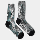 Chaussette Impression géométrique gris clair. (Droite)
