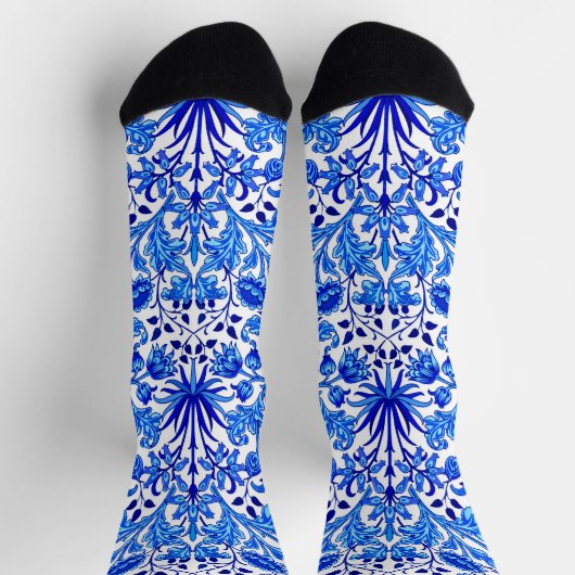 Chaussette Impression Hyacinthe de William Morris, bleu cobal (Haut)