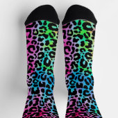 Chaussette Impression léopard néon colorée funky (Haut)