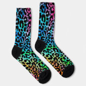 Chaussette Impression léopard néon colorée funky (Droite)