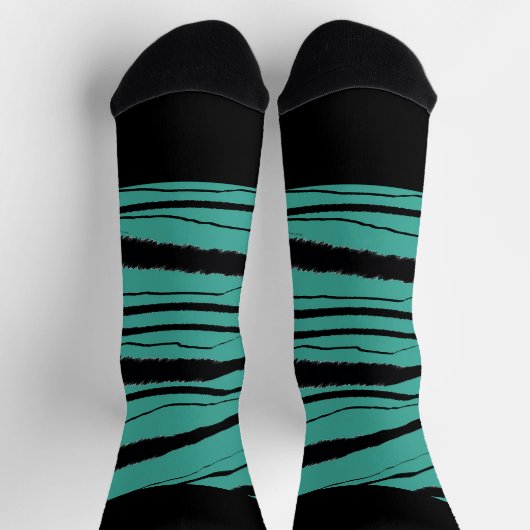 Chaussette Impression noire turquoise (Haut)