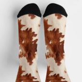 Chaussette Impression vache fausse crème marron (Haut)