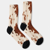 Chaussette Impression vache fausse crème marron (Droite)