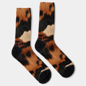 Chaussette Impression vache fausse crème noir marron (Droite)