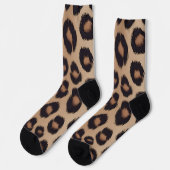 Chaussette Imprimé Animal Classique Léopard Brun Guépard (Gauche)