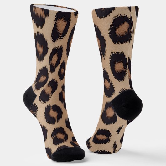 Chaussette Imprimé Animal Classique Léopard Brun Guépard (Angulaire)