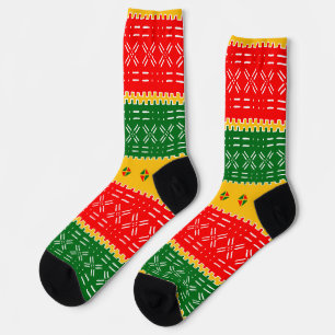 Chaussette Imprimé de designer Mudcloth coloré Afro Pop