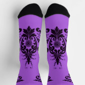 Chaussette imprimé de volutes violettes (Haut)