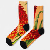 Chaussette imprimé pokers rouge feu (Gauche)