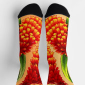 Chaussette imprimé pokers rouge feu (Haut)