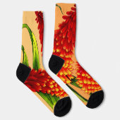 Chaussette imprimé pokers rouge feu (Droite)