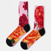 Chaussette imprimé rose (Gauche)