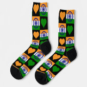 Chaussette Inde Drapeau Coeur Motif amusant Indian Pride Chau (Gauche)