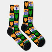 Chaussette Inde Drapeau Coeur Motif amusant Indian Pride Chau (Droite)