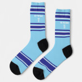 Chaussette Indego et bleu & orange - Chaussettes Nom Numéro (Gauche)