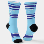 Chaussette Indego et bleu & orange - Chaussettes Nom Numéro (Angulaire)