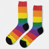 Chaussette Indicateur Rainbow du nom personnalisé (Gauche)
