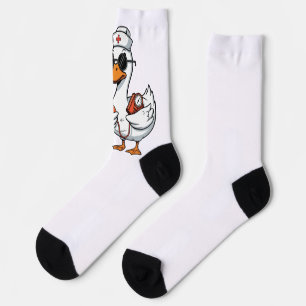 Chaussette Infirmière drôle d'oie menottée Infirmière d'oie d