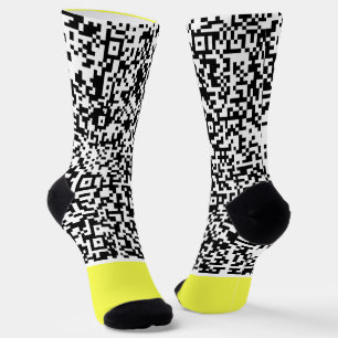 Chaussette Info d'analyse de code QR Chaussettes jaunes Coule