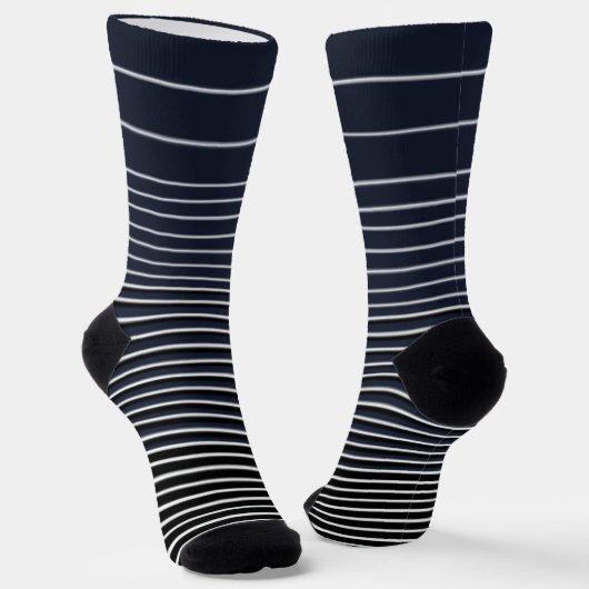 Chaussette Initial Heart Stripe Crew Socks Blue White (Angulaire)