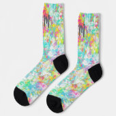 Chaussette Initiales aquarelle colorée peinture chic moderne (Gauche)