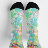 Chaussette Initiales aquarelle colorée peinture chic moderne (Haut)