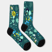 Chaussette Initiales cool vert coloré (Droite)