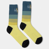 Chaussette Initiales customisées et bloc de couleur pastel (Droite)