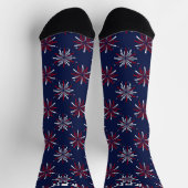 Chaussette Initiales de monogramme Feux d'artifice rouges et (Haut)