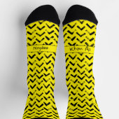 Chaussette Initiales de nom noir et jaune Chevron Loud (Haut)