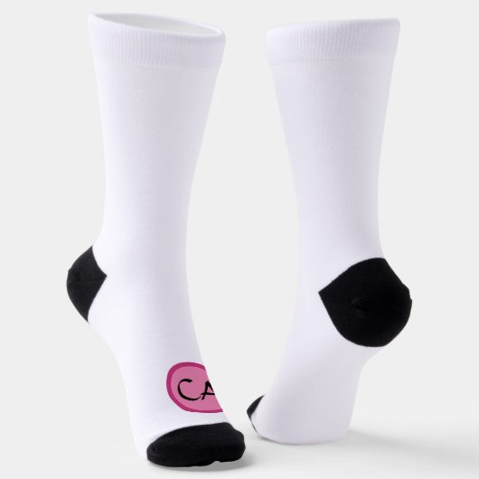 Chaussette Initiales du Monogramme rose moderne Personnalisé  (Angulaire)