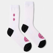 Chaussette Initiales du Monogramme rose moderne Personnalisé  (Droite)