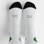 Chaussette Initiales et nom en vert sur bulle verte (Haut)