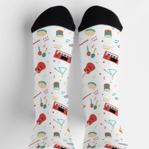 Chaussette Instruments de musique Motif à thème musical