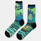 Chaussette Inuit Love Socks Tribal Aurora Art Socks (Gauche)