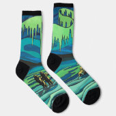 Chaussette Inuit Love Socks Tribal Aurora Art Socks (Droite)