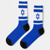 Chaussette Israël drapeau bleu et blanc moderne patriotique (Gauche)