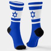 Chaussette Israël drapeau bleu et blanc moderne patriotique (Angulaire)