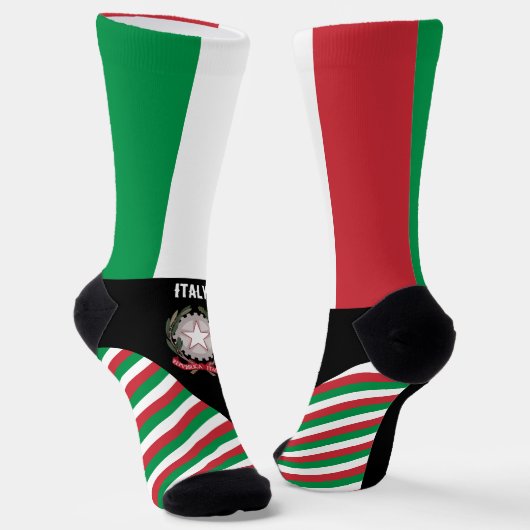 Chaussette Italie Chaussettes, drapeau italien couleurs / spo (Angulaire)
